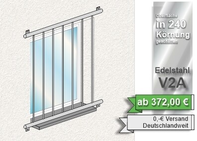 Fenstergitter  "Vertikalstab 2" V2A Edelstahl