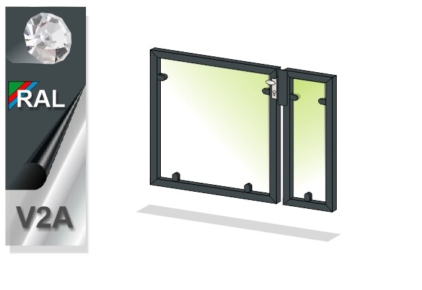 Gartentür "Glas Transparent" 2-flüglig farbbeschichtet