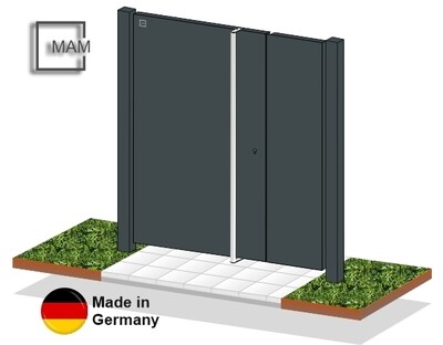 Gartentür "Flatt" 2-flüglig Flächenbündig aus Edelstahl