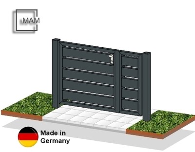 Gartentür "Sichtschutz" 2-flüglig  ALU farbbeschichtet