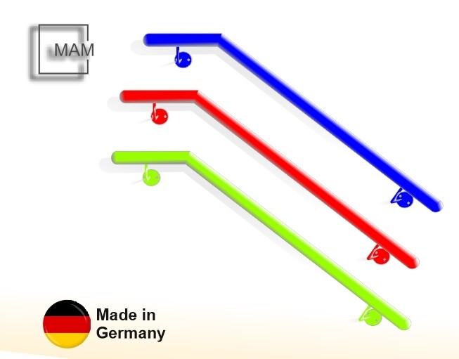 Handlauf Edelstahl farbbeschichtet oben abgewinkelt Handlauf Edelstahl farbbeschichtet oben abgewinkelt