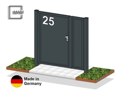 Gartentür "Hausnummer" ALU 2-flüglig farbbeschichtet Gartentür "Hausnummer" ALU 2-flüglig farbbeschichtet