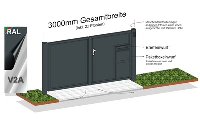 Gartentor mit Paketbox (0232)