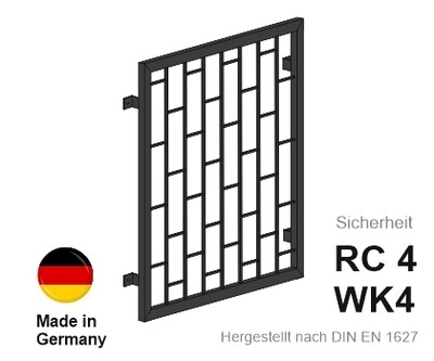 Fenstergitter Modell Leiter Stahl verzinkt in RAL-7016 (0240)