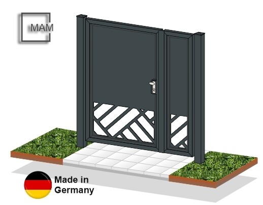 Gartentür 2-flüglig "Laser Kachel" ALU farbbeschichtet Gartentür 2-flüglig "Laser Kachel" ALU farbbeschichtet