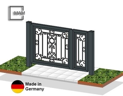 Gartentür 2-flüglig "Laser Barock-1" ALU farbbeschichtet Gartentür 2-flüglig "Laser Barock-1" ALU farbbeschichtet