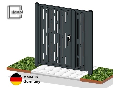 Gartentür 2-flüglig "Laser Design Streifen 1" ALU farbbeschichtet Gartentür 2-flüglig "Laser Design Streifen 1" ALU farbbeschichtet