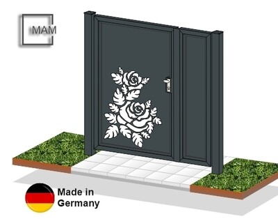 Gartentür 2-flüglig "Laser Rose-1" ALU farbbeschichtet Gartentür 2-flüglig "Laser Rose-1" ALU farbbeschichtet