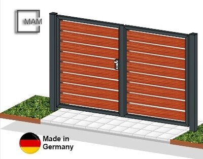 Gartentor "Sichtschutz" 2-flüglig Holz farbbeschichtet
