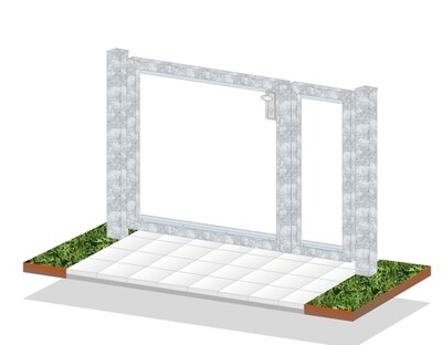 Gartentür "Eigene Füllung senkrecht" 2-flüglig Stahl verzinkt