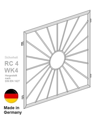 Fenstergitter  "Sonne Kreis" V2A Edelstahl