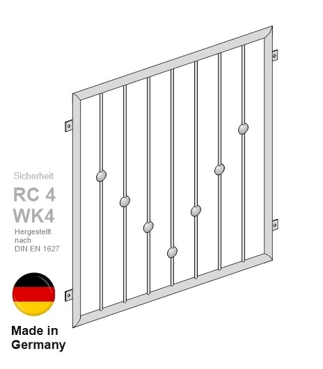 Fenstergitter "V-Kugel 1" V2A Edelstahl Fenstergitter "V-Kugel 1" V2A Edelstahl