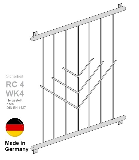 Fenstergitter "V-Stab 2" V2A Edelstahl Fenstergitter "V-Stab 2" V2A Edelstahl