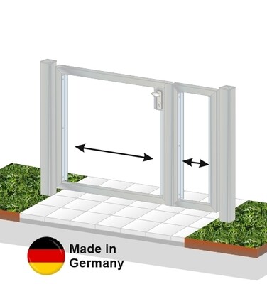 Gartentür "Eigene Füllung waagerecht" 2-flüglig Edelstahl V2A Gartentür "Eigene Füllung waagerecht" 2-flüglig Edelstahl V2A