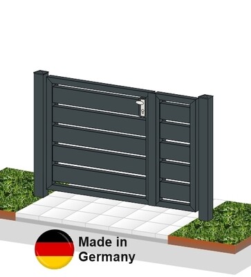 Gartentür "Sichtschutz" 2-flüglig  ALU farbbeschichtet