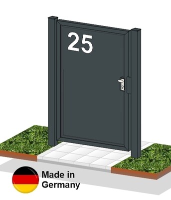 Gartentür "Hausnummer" ALU 1-flüglig farbbeschichtet Gartentür "Hausnummer" ALU 1-flüglig farbbeschichtet