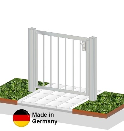 Gartentür "Vertikalstab"  Edelstahl V2A