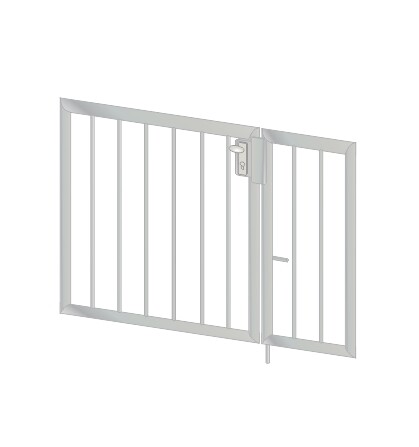 Gartentür "Vertikalstab" 2-flüglig Edelstahl V2A