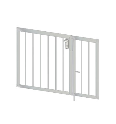 Gartentür "Vertikalstab" 2-flüglig Edelstahl V2A