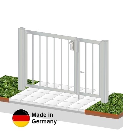 Gartentür "Vertikalstab" 2-flüglig Edelstahl V2A