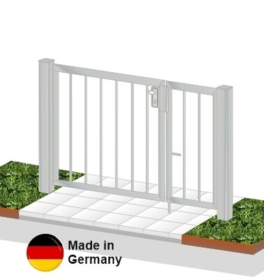 Gartentür "Vertikalstab" 2-flüglig Edelstahl V2A