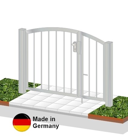 Gartentür &quot;Vertikalstab OB&quot; 2-flüglig Edelstahl V2A