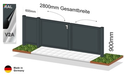 Gartentor Modell Blickdicht mit Zaunfeld (0278)