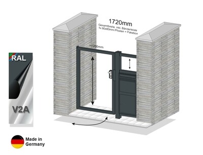 Gartentür eigene Füllung mit Paketbox (023.139) Gartentür eigene Füllung mit Paketbox (023.139)