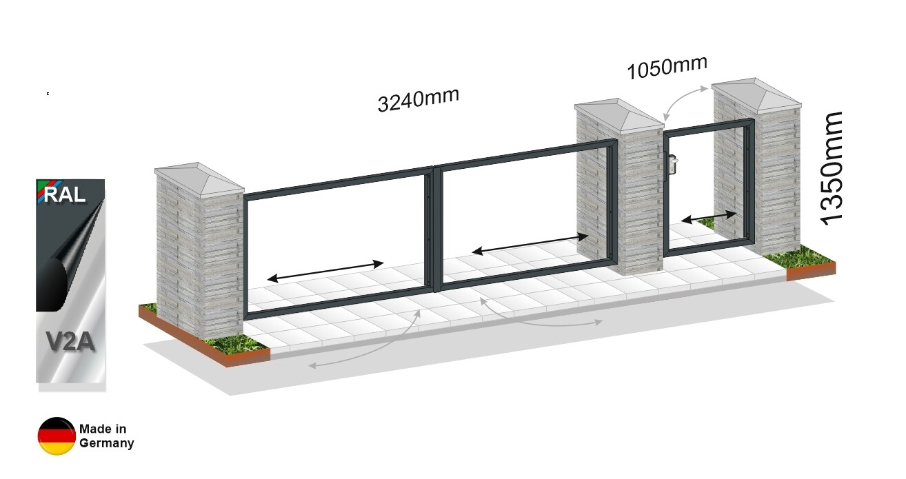 Gartentor mit Tür für eigene Füllung  023.144