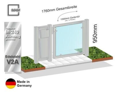 Modell Glas Gartentür mit Briefkasten-Element 023.174
