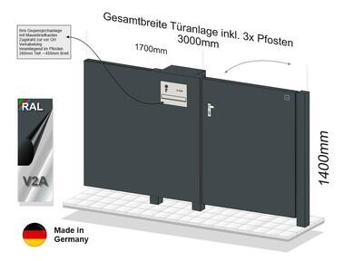 Gartentür Flatt mit Briefkastenelement 023.207