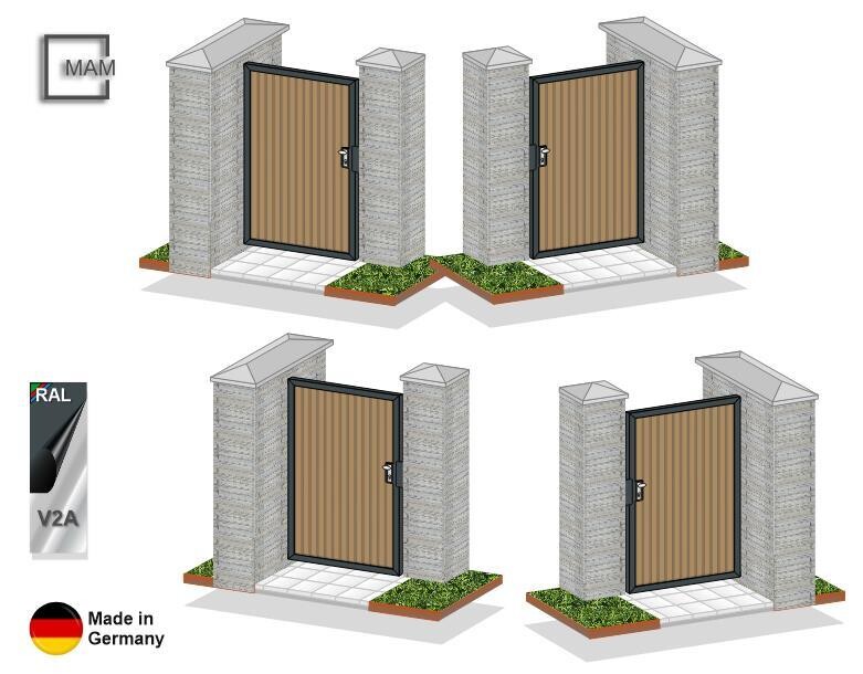 4x Gartentüren mit WPC Füllung senkrecht  023.222