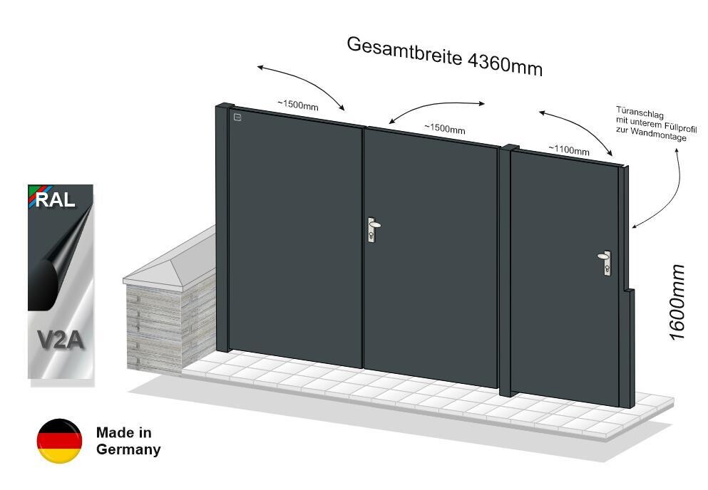Gartentor  &quot;Flatt&quot;  2-flüglig  023236