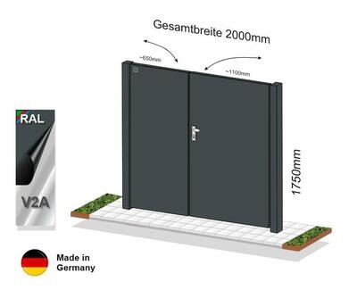 Gartentor  "Flächenbündig" Flatt  2-flüglig  023242