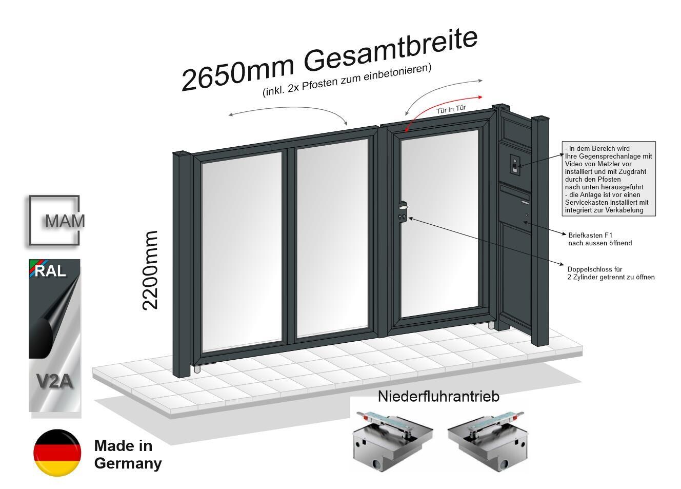 Gartentor Modell Blickdicht mit Vollsichtschutz 023.262