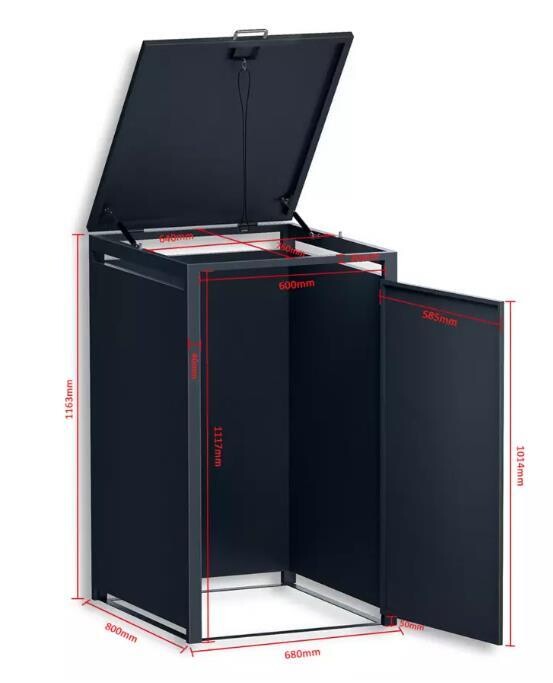 Müllbox 3er Mülltonnenbox Modell Blickdicht