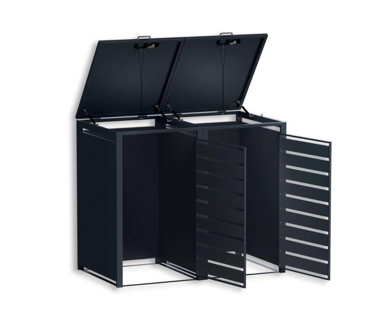 Müllbox 2er Mülltonnenbox Modell Sichtschutz