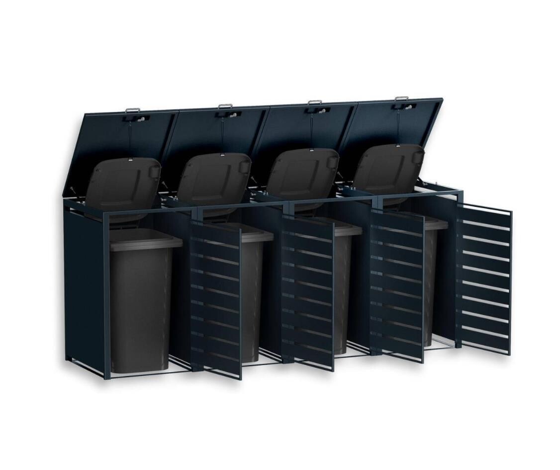 Müllbox 4er Mülltonnenbox Modell Sichtschutz