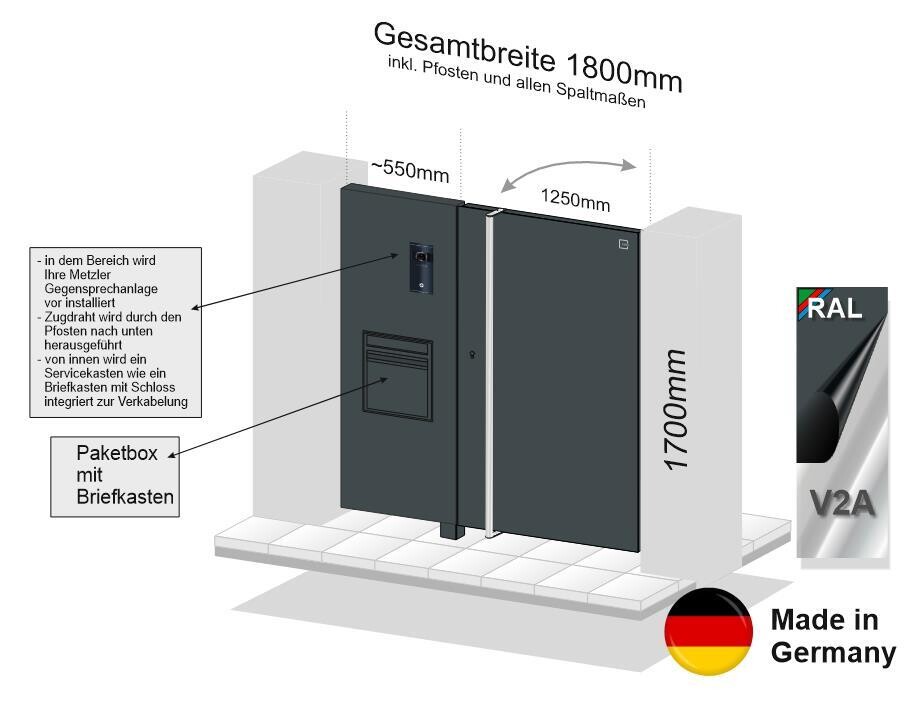 Modell Flatt Eingangstür-Element mit Paketbox 023.268