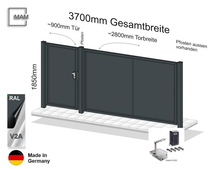 Gartentor mit Tür Modell Blickdicht  023.273.1