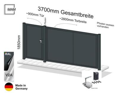 Gartentor mit Tür Modell Blickdicht  023.273.1