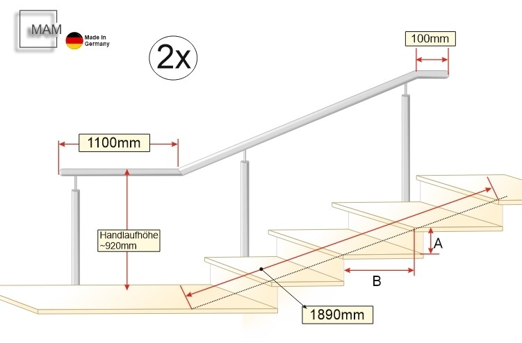Treppen Geländer Stift lang 024312