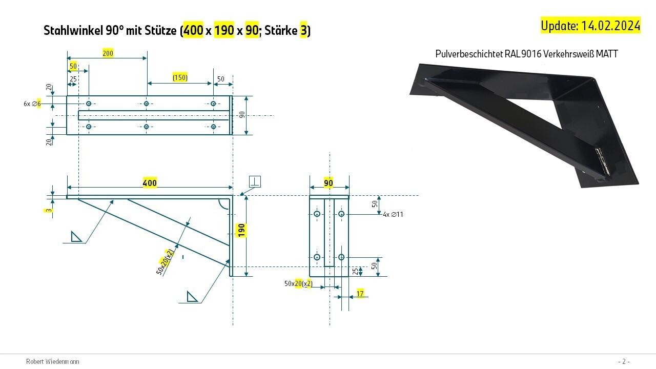 Haltewinkel aus 100x4mm 024314