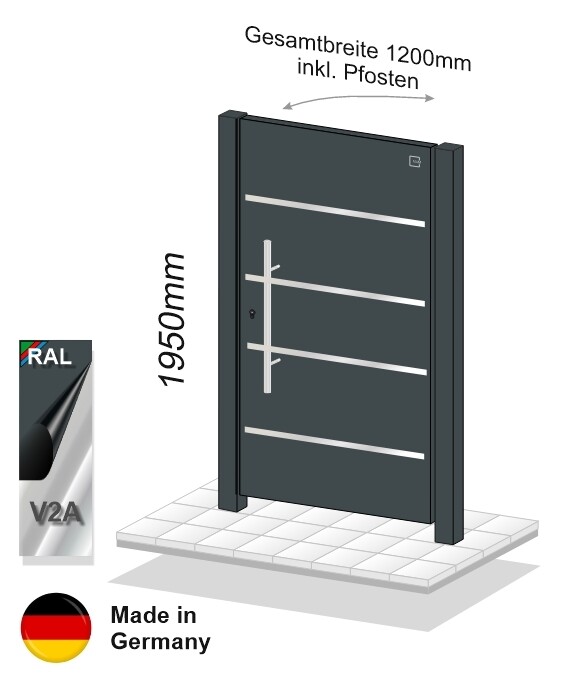 Gartentür Flatt mit Pfosten  024346