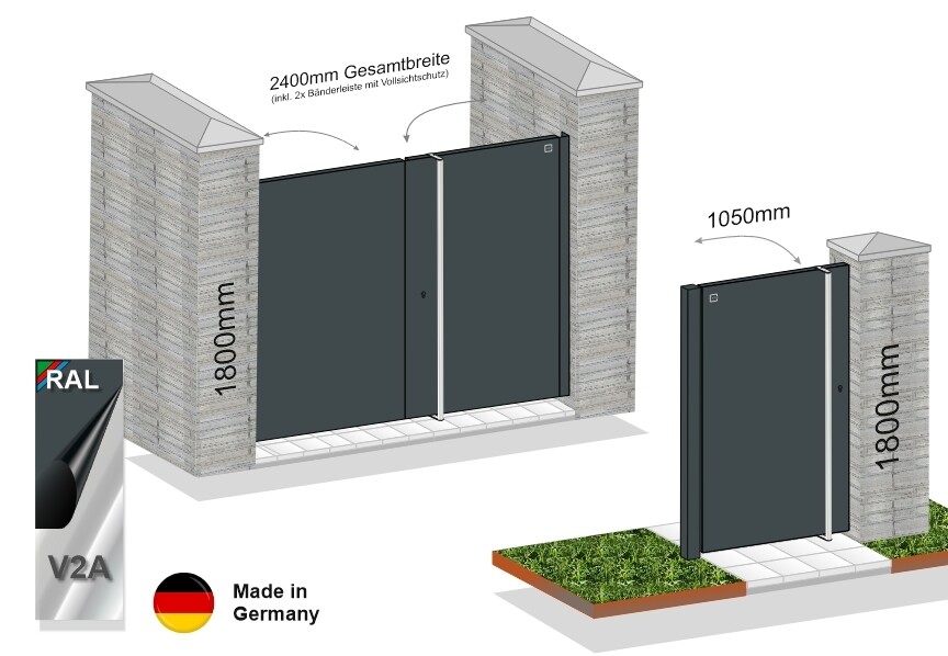 Gartentor &amp; Türanlage "Flatt"  024348