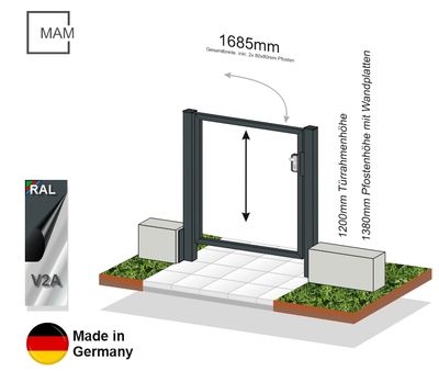 Gartentür 1-flüglig eigene Füllung  024362