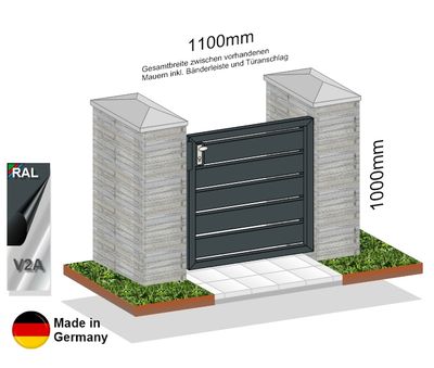 Gartentür in 4 Varianten 1-flüglig  024372