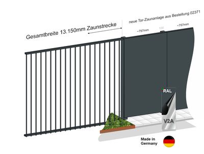 Zaunstrecke Stab Edelstahl Pulverbeschichtet  024391