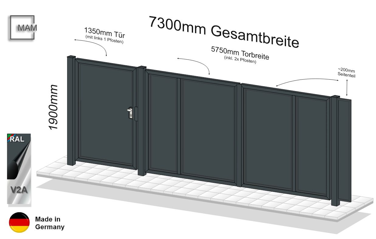 Gartentor + Tür  Modell Blickdicht 024402