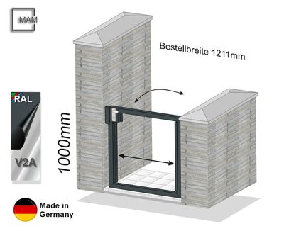 Gartentür 1-flüglig für eigene Füllung  024421